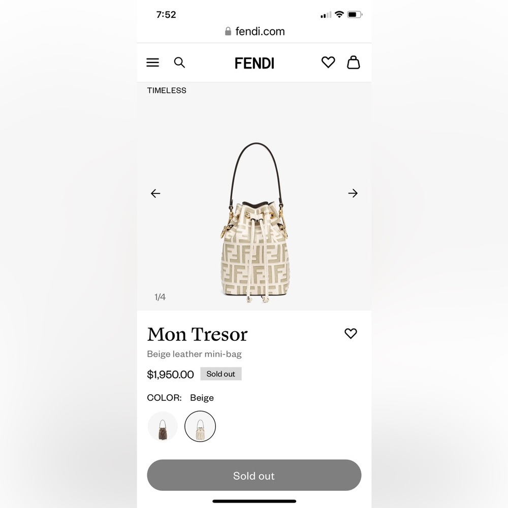 fendi mon tresor bucket bag